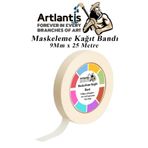 Artlantis Maskeleme Bandı Kağıt Bant 9 mm 25 Metre 1 Adet Boya Bantı Maskeleme Kağıt Bant Duvar Yağlı Boya Bad