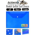 Artlantis Mavi A5 Çıtçıtlı Dosya Şeffaf Renkli Zarf Dosya 5 Adet 17X22 cm Çıt Çıtlı Dosya Su Geçirmez 50 Yaprak Kapasiteli