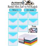 Artlantis Mavi Mini Zarf 7x9 cm Not Kağıtlı 20 Adet Küçük Mavi Zarf Mektup Oyun Zarfı Doğum Günü Dilekleri Zarfı Canlı Renk - 7x9cm - Standart