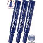 Artlantis Mavi Permanent Markör Kalem Kesik Uç 3 Adet Sentör Kalıcı Marker Kalem Tüm Koli Karton Çuval Cam Plastik Yüzeylerde - 2-5mm