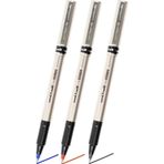 Artlantis Mavi Siyah Kırmızı Pilot Kalem UB-177 Fine Deluxe 3 Adet Uniball Pilot Kalem 0.5 mm Roller Uçlu Pilot Kalem İnce Uçlu