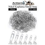 Artlantis Metal Ataş No 3 28mm 100 lü 1 Paket Nikel Kaplama Metal Ataç Dayanıklı Paslanmaz 20 Sayfa Kapasiteli