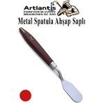 Artlantis Metal Spatula 1 Adet Boyama Bıçağı Spatülü Palet Bıçağı Paslanmaz Çelik Boya Karıştırma Kazıyıcı Ahşap Saplı 1 Adet - Kırmızı