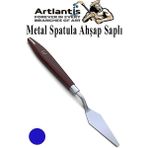 Artlantis Metal Spatula 1 Adet Boyama Bıçağı Spatülü Palet Bıçağı Paslanmaz Çelik Boya Karıştırma Kazıyıcı Ahşap Saplı 1 Adet - Mavi