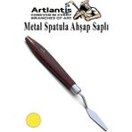 Artlantis Metal Spatula 1 Adet Boyama Bıçağı Spatülü Palet Bıçağı Paslanmaz Çelik Boya Karıştırma Kazıyıcı Ahşap Saplı 1 Adet - Sarı