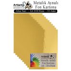 Artlantis Metalik Aynalı Fon Kartonu 10 lu A4 20X30 cm 1 Paket Okul Sınıf Dekoratif Pırıltılı Folyo Kağıt Deko