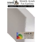 Artlantis Metalik Aynalı Fon Kartonu 10 Lu A4 20X30 cm 1 Paket Okul Sınıf Dekoratif Pırıltılı Folyo Kağıt Dekoratif Anasınıfı Kreş - Gümüş