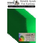 Artlantis Metalik Aynalı Fon Kartonu 10 Lu A4 20X30 cm 1 Paket Okul Sınıf Dekoratif Pırıltılı Folyo Kağıt Dekoratif Anasınıfı Kreş - Yeşil