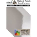 Artlantis Metalik Aynalı Fon Kartonu 10 Lu A5 15X20 cm 1 Paket Okul Sınıf Dekoratif Pırıltılı Folyo Kağıt Dekoratif Anasınıfı Kreş - Gümüş