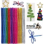 Artlantis Metalik Şönil Renkli 30 cm 100'LÜ 1 Paket Artlantis 30 cm Renkli Metalik Tüylü Tel 100 Lü 1 Paket - Karışık-Çok Renkli - Standart