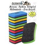 Artlantis Mıknatıslı Yazı Tahta Silgisi Eva 12 Adet Beyaz Yazı Tahtası Silgisi Manyetik Kaliteli Keçe Uçlu Eva Okul Sınıf Ofis Kur