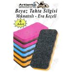 Artlantis Mıknatıslı Yazı Tahta Silgisi Eva 6 Adet Beyaz Yazı Tahtası Silgisi Manyetik Kaliteli Keçe Uçlu Eva Okul Sınıf Ofis Kuru