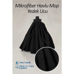 Artlantis Mikrofiber Paspas Mop Yedek Ucu 1 Adet Kaliteli Mikrofiber Paspas Laminant Parke Seramik Fayans Mermer Temizlik Bezi - Standart - Siyah