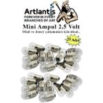 Artlantis Mini Ampul 2,5 Volt 25 Adet 1 Paket Küçük Elektrik Deney Ampulü 2.5 V Okul Sınıf Elektrik Devre Deney Ampulü - Sarı - Standart