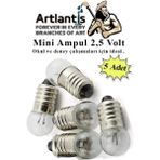 Artlantis Mini Ampul 2,5 Volt 5 Adet 1 Paket Küçük Elektrik Deney Ampulü 2.5 V Okul Sınıf Elektrik Devre Deney Ampulü - Sarı - Standart