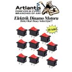 Artlantis Mini Anahtar Arapuar Çıtçıt Anahtar 10 Adet Elektrik Devresi Için Açma Kapama Düğmesi On / Off Kırmı