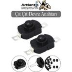 Artlantis Mini Anahtar Arapuar Çıtçıt Anahtar 2 Adet Siyah Elektrik Devresi Için Açma Kapama Düğmesi Deney On / Off Siyah Anahtar - Standart