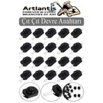 Artlantis Mini Anahtar Arapuar Çıtçıt Anahtar 20 Adet Siyah Elektrik Devresi İçin Açma Kapama Düğmesi Deney On