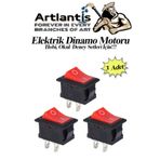 Artlantis Mini Anahtar Arapuar Çıtçıt Anahtar 3 Adet Elektrik Devresi Için Açma Kapama Düğmesi On / Off Kırmız