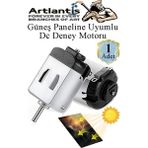 Artlantis Mini Solar Motor 1 Adet Varistor Dc Motor Güneş Paneline Uyumlu Motor 3 Volt Deney Okul Proje Hobi Yüksek Devirli - Renkli - Standart
