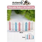 Artlantis Minyatür Renkli Bahçe Çiti 3X60 cm 1 Adet Mini Bahçe Çit Teraryum Okul Proje Ev Çit Renkli Ahşap Çit - Standart - Mavi