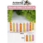 Artlantis Minyatür Renkli Bahçe Çiti 3X60 cm 1 Adet Mini Bahçe Çit Teraryum Okul Proje Ev Çit Renkli Ahşap Çit - Standart - Turuncu