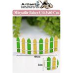 Artlantis Minyatür Renkli Bahçe Çiti 3X60 cm 1 Adet Mini Bahçe Çit Teraryum Okul Proje Ev Çit Renkli Ahşap Çit - Standart - Yeşil