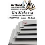 Artlantis Mukavva Gri 1 mm 70X100 cm 10 Adet Sert Karton Ekstra Sıkıştırılmış 70*100 Mukavva Gri Renkli 10 Adet - Standart