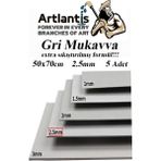 Artlantis Mukavva Gri 2.5 mm 50X70 cm 5 Adet Sert Karton Ekstra Sıkıştırılmış 50*70 Mukavva Gri Renkli 5 Adet - Standart