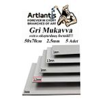 Artlantis Mukavva Gri 2.5 Mm 50x70 Cm 5 Adet Sert Karton Ekstra Sıkıştırılmış 50*70 Mukavva Gri Renkli 5 Adet