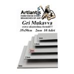 Artlantis Mukavva Gri 2 mm 35x50 cm 10 Adet Sert Karton Ekstra Sıkıştırılmış 35*50 Mukavva Gri Renkli 10 Adet