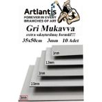 Artlantis Mukavva Gri 3 mm 35X50 cm 10 Adet Sert Karton Ekstra Sıkıştırılmış 35*50 Mukavva Gri Renkli 10 Adet - Standart