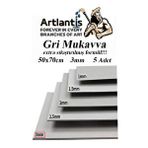 Artlantis Mukavva Gri 3 Mm 50x70 Cm 5 Adet Sert Karton Ekstra Sıkıştırılmış 50*70 Mukavva Gri Renkli 3mm 5 Adet