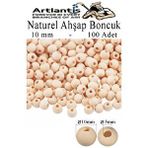 Artlantis Naturel Ahşap Boncuk 10mm 100 Lü 1 Paket Ham Boyanabilir Ahşap Yuvarlak Doğal Boncuklar Takı Tasarım Ektinlik Kreş Okul Çok Renkli