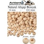 Artlantis Naturel Ahşap Boncuk 14MM 100 Lü 1 Paket Ham Boyanabilir Ahşap Yuvarlak Doğal Boncuklar Takı Tasarım Ektinlik Kreş Okul - Standart