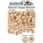Artlantis Naturel Ahşap Boncuk 16mm 150 Li 1 Paket Ham Boyanabilir Ahşap Yuvarlak Doğal Boncuklar Takı Tasarım Ektinlik Kreş Okul Çok Renkli