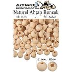 Artlantis Naturel Ahşap Boncuk 18mm 50 Li 1 Paket Ham Boyanabilir Ahşap Yuvarlak Doğal Boncuklar Takı Tasarım Ektinlik Kreş Okul Çok Renkli