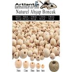Artlantis Naturel Ahşap Boncuk 250 Li 1 Paket Jüt Ipi Ham Boyanabilir Ahşap Yuvarlak Doğal Boncuklar Takı Tasarım Ektinlik Kreş - Standart