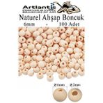 Artlantis Naturel Ahşap Boncuk 6mm 100 Lü 1 Paket Ham Boyanabilir Ahşap Yuvarlak Doğal Boncuklar Takı Tasarım Ektinlik Kreş Okul Çok Renkli
