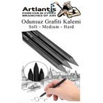 Artlantis Odunsuz Grafiti Kalemi 3 lü 1 Paket Odunsuz Kömür Kalemi Füzen Kalemi Çizim Kalemi Eskiz ve Karakalem Kalemi