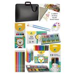 Artlantis Öğrenci Boyama Seti 10 Parça 1 Paket 35x50 Resim Çantası Resim Defter Adeli Sulu Boya Kuru Boya Pastel Boya Keçeli Kalem Siyah