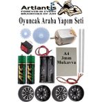 Artlantis Oyuncak Araba Yapım Seti 1 Paket Plastik Tekerlek Deney Için 2 Adet Metal Şaft Proje Deney Seti Dc Motor Çark Dişli Okul - Beyaz - Standart - 28 mm
