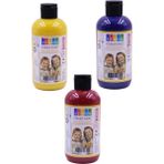 Artlantis Parmak Boyası 250 gr 3 Adet Çocuklar Için Yıkanabilir Parrmak Boya Südor Okul Hobi Kreş Etkinlik Kırmızı Sarı Mavi - Karışık-Çok Renkli - Standart