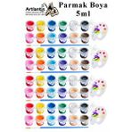 Artlantis Parmak Boyası 5 Ml 12 Renk Resim Fırçası Ve Palet 4 Paket Mini Küçük Parmak Boya Etkinlik Boyama Boyası Su Bazlı Resim Çok Renkli