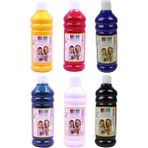 Artlantis Parmak Boyası 500 gr 6 Adet Çocuklar Için Yıkanabilir Parrmak Boya Südor Okul Hobi Kreş Etkinlik Kırmızı Sarı Mavi Yeşil - Karışık-Çok Renkli - Standart