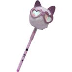 Artlantis Peluş Kedi Gözlüklü Figürlü Yumurtlayan Kalem 1 Adet Kedi Gözlük Şekilli Yumurtlayan Kalem Hediye Kalem Tüylü Sevimli Kalem - Beyaz