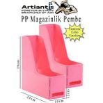 Artlantis Pembe Magazinlik Demonte Plastik 2 Adet Plastik Kutu Klasörü Magazinlik A4 Dosya ve Masa Düzenleyici Sınıf Ev Ofis - Standart
