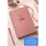 Artlantis Pembe Sert Kapak Spiralli Çizgili Defter 17X24CM 120 Yaprak 1 Adet Not Defteri Okul Büro Ofis Defteri - Mavi