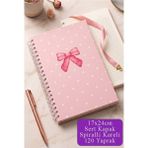 Artlantis Pembe Sert Kapak Spiralli Kareli Defter 17X24CM 120 Yaprak 1 Adet Not Defteri Okul Büro Ofis Defteri - Mor
