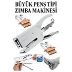Artlantis Pens Zımba Makinesi 24/6 Ve 2 Adet Zımba Teli Norex Pens Tipi Çelik Büyük Zımba Makinası 30 35 Sayfa Ofis Büro Okul Gri